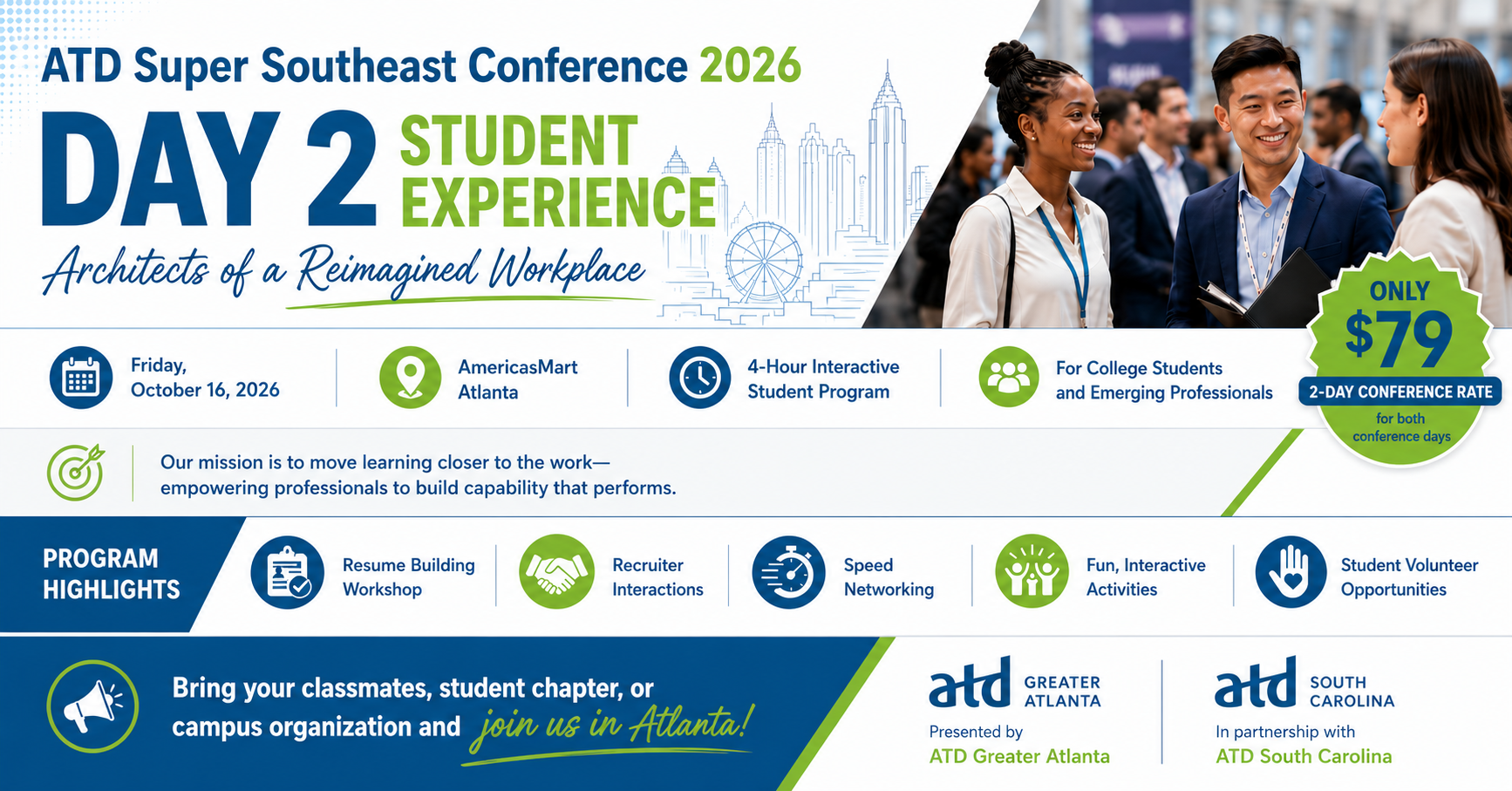 ATD Super Southeast Conference 2026 Day 2 Student Experience promotional flyer
